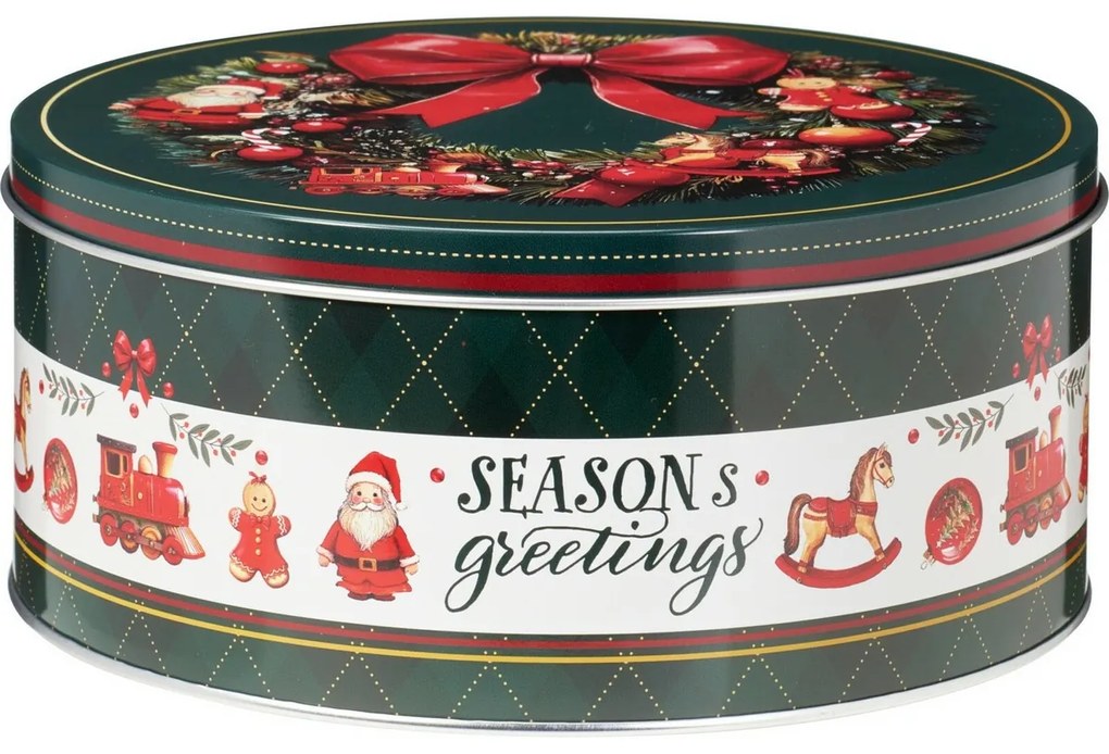 Set de 3 cutii metalice de Crăciun SeasonsGreetings