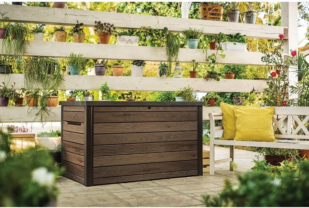 Cutie de depozitare pentru grădină maro din plastic Signature – Keter