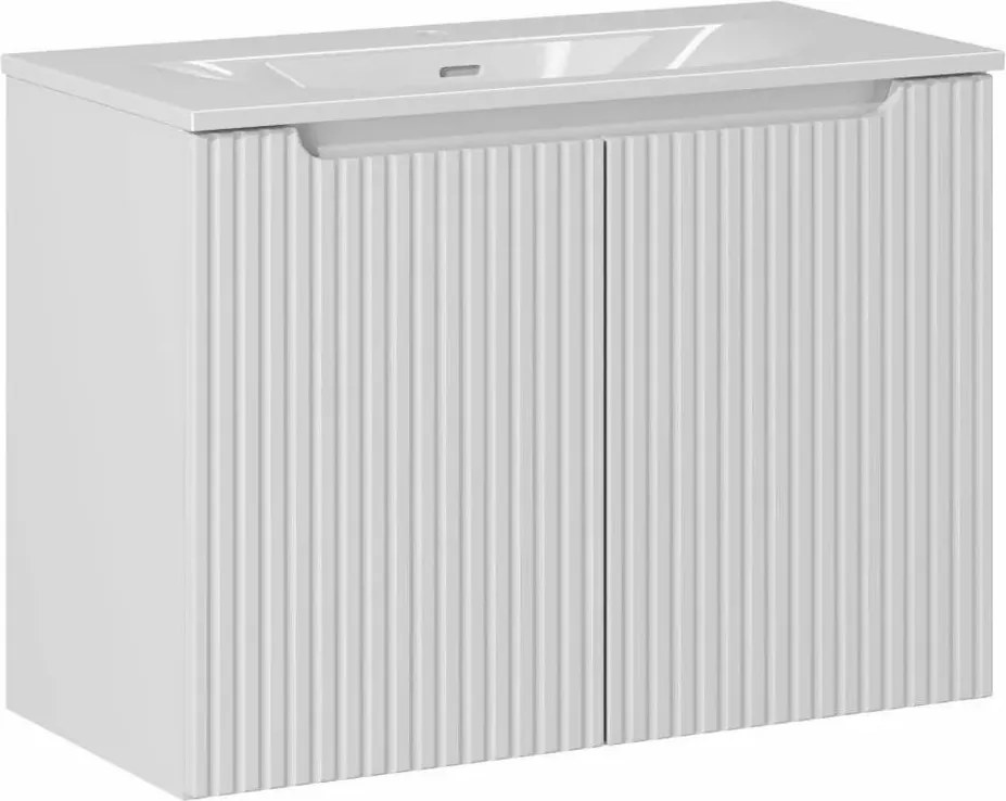 Set dulap baza suspendat 80 cm cu lavoar Comad Nova alb