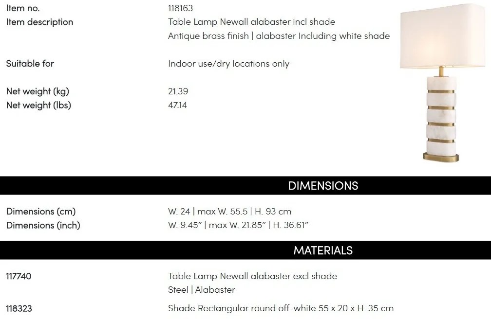 Veioza, Lampa de masa design LUX Newall