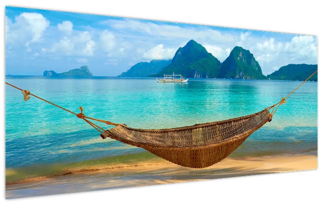 Tablou - Hamac pe plajă (120x50 cm)