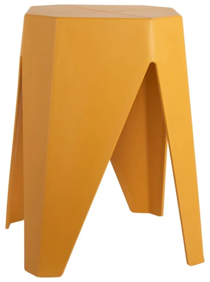 Scaun galben muștar din plastic Cherish – Leitmotiv