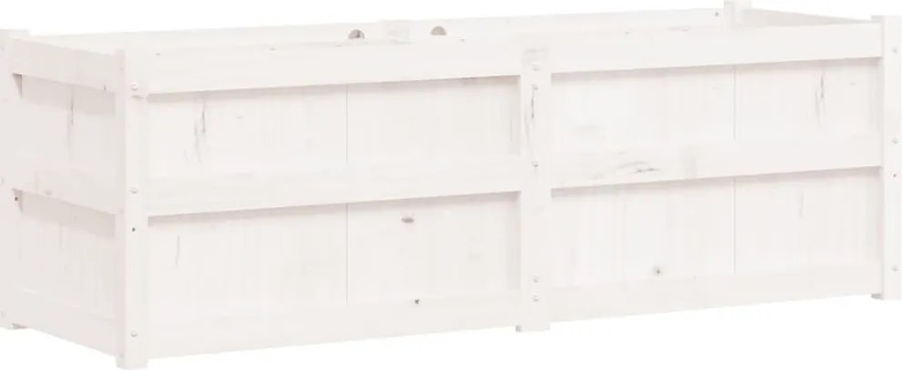 vidaXL Jardinieră de grădină, alb, 150x50x50 cm, lemn masiv de pin