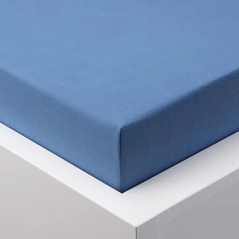Cearşaf cu elastic jersey EXCLUSIVE de culoare albastru regal pat simplu