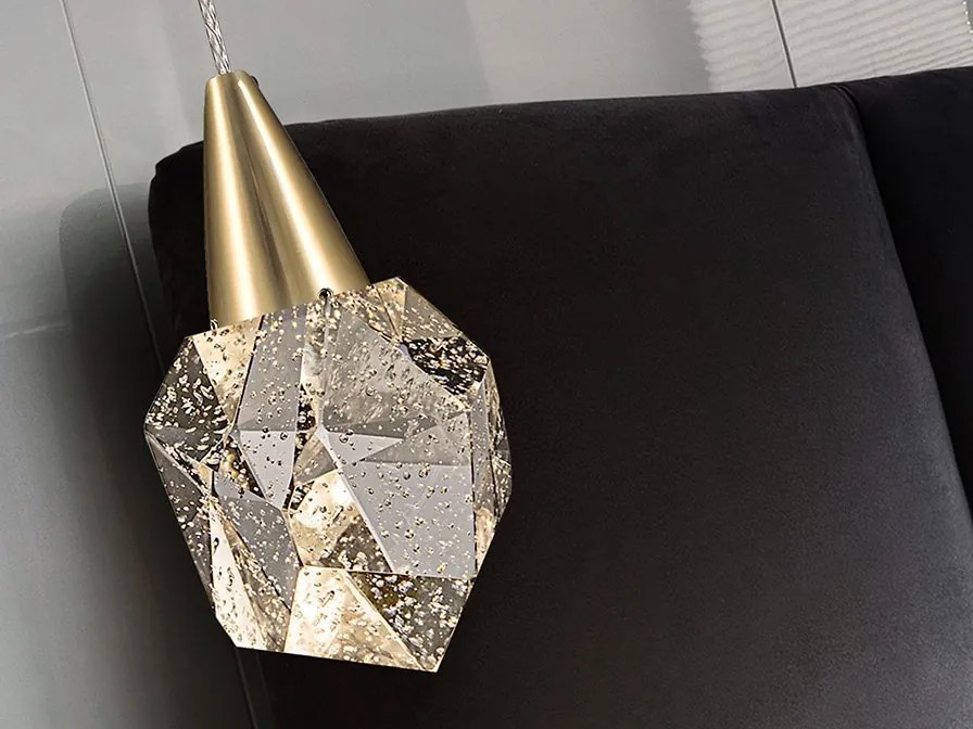 Lustra / Pendul LED design modern decorativ Aquaria auriu