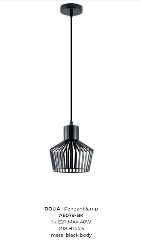 Pendul, Lustra suspendata design industrial DOLIA negru