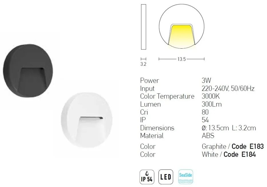 Aplica LED de perete pentru iluminat exterior, IP54 Iasu grafit