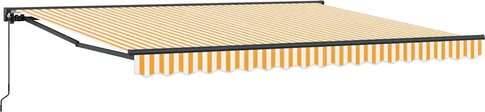 vidaXL Cadru de copertină Manual Galben și alb 400 × 300 cm