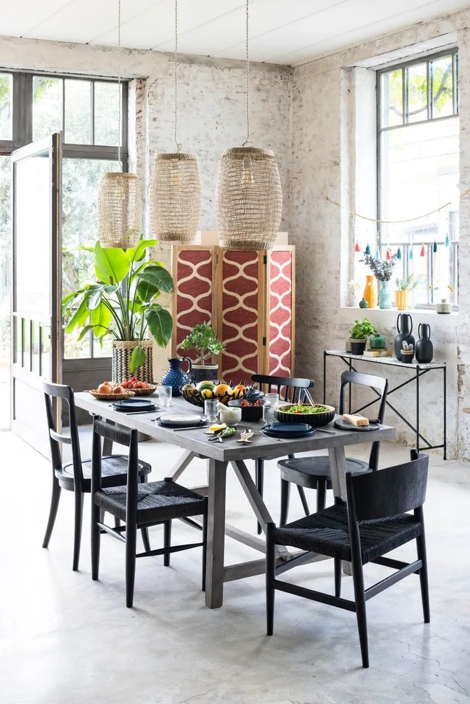Scaun dining negru din lemn de mango Clive