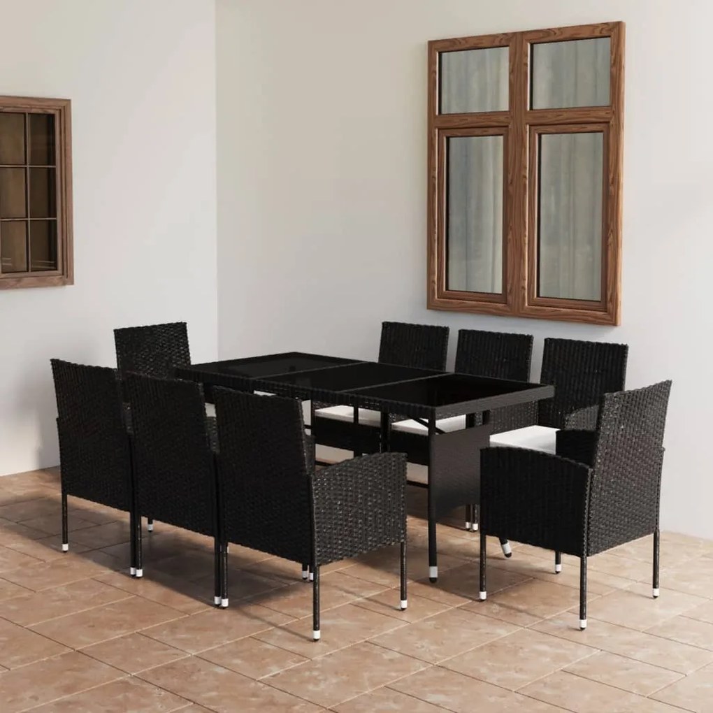 Set mobilier de gradina, 9 piese, poliratan