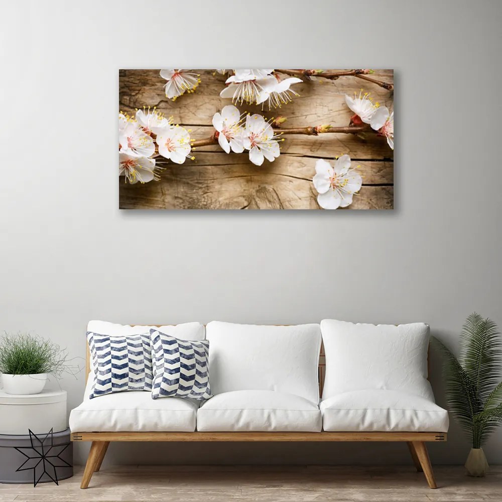 Tablou pe panza canvas Flori Floral alb