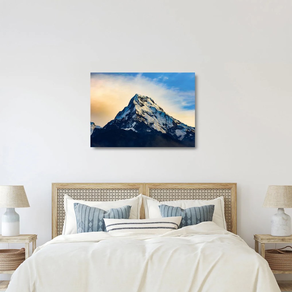 Tablou pe sticlă cu munții înzăpeziți, Nepal (70x50 cm)