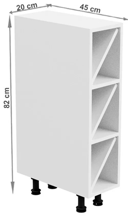 Raft inferior de bucatarie D20W Aurellia (alb lucios). 1015744