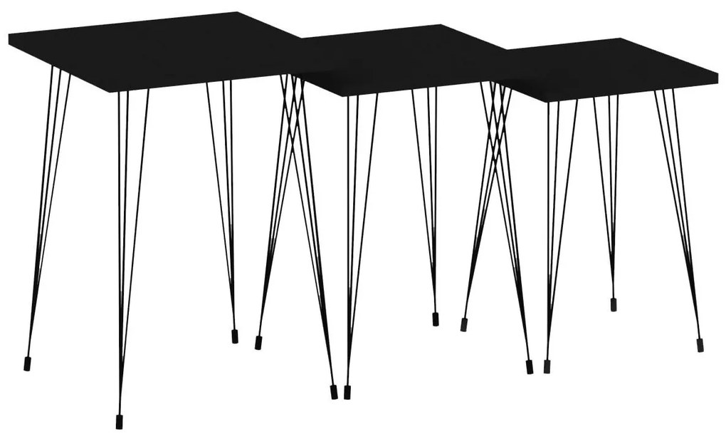 Set 3buc. măsuțe cafea Pakamo (negru + antracit) . 1094318