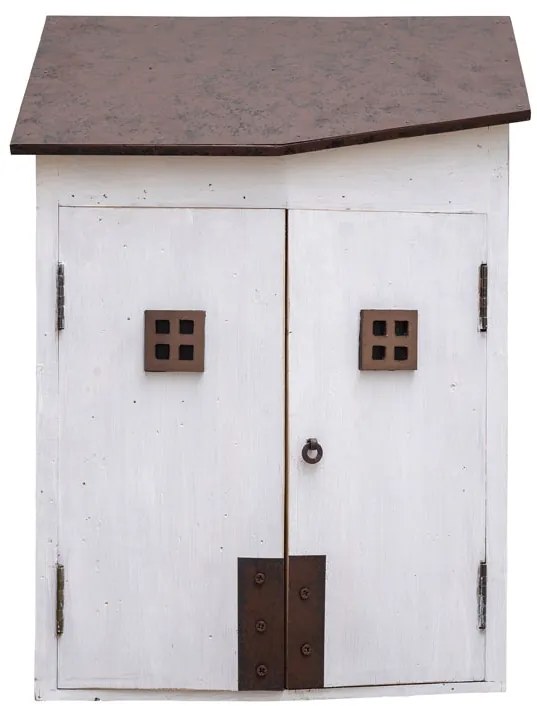 Dulăpior de perete din lemn de Paulownia și metal, „Fisherman House”