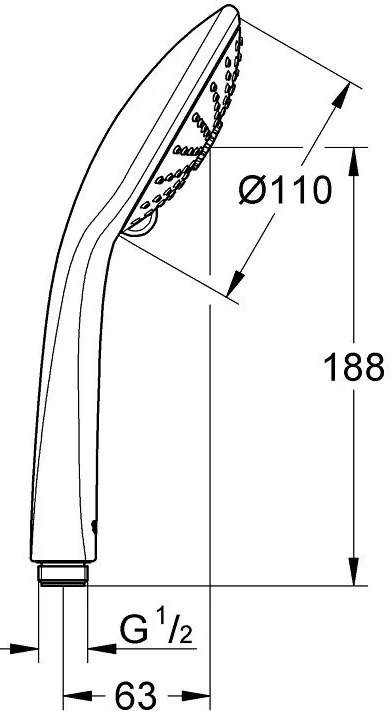 Para dus Grohe Euphoria 110 Massage cu 3 tipuri de jet