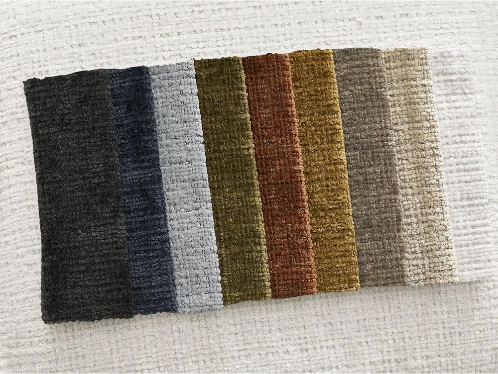 Colțar alb cu tapițerie din chenille (cu colț pe partea stângă/cu șezlong) Leonore – Bobochic Paris