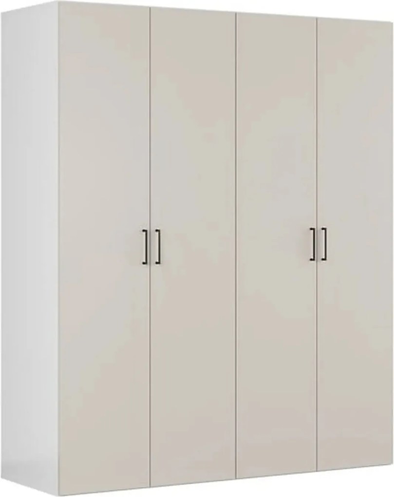 Dressing FLEX, casmir/alb, PAL, cu 4 usi, 200x66x240 cm