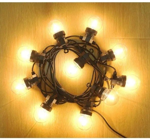 Lanț LED decorativ de exterior Retlux GARLAND G45 10xE27/230V 8m IP44 alb cald
