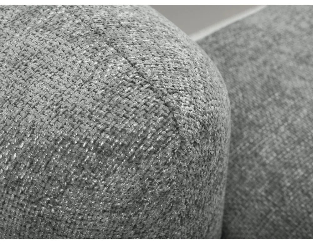 Colțar gri extensibil/cu spațiu de depozitare cu tapițerie din chenille (cu colț pe partea dreaptă/cu șezlong) Mele – Makamii