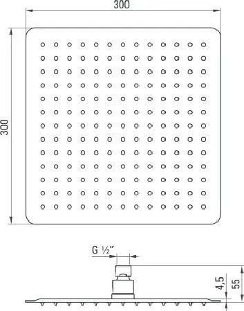 Dispersor fix - patrat negru anticalcar 30*30 cm NAC_209K