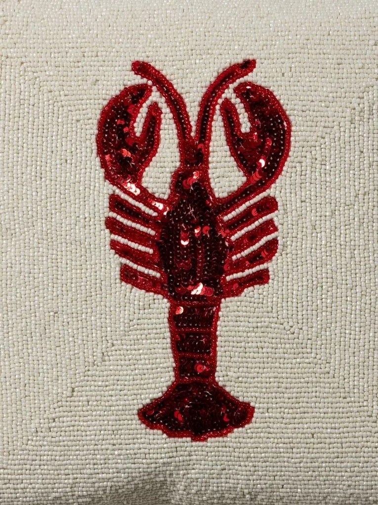 Pernă decorativă cu homar roșu, 35×35 cm