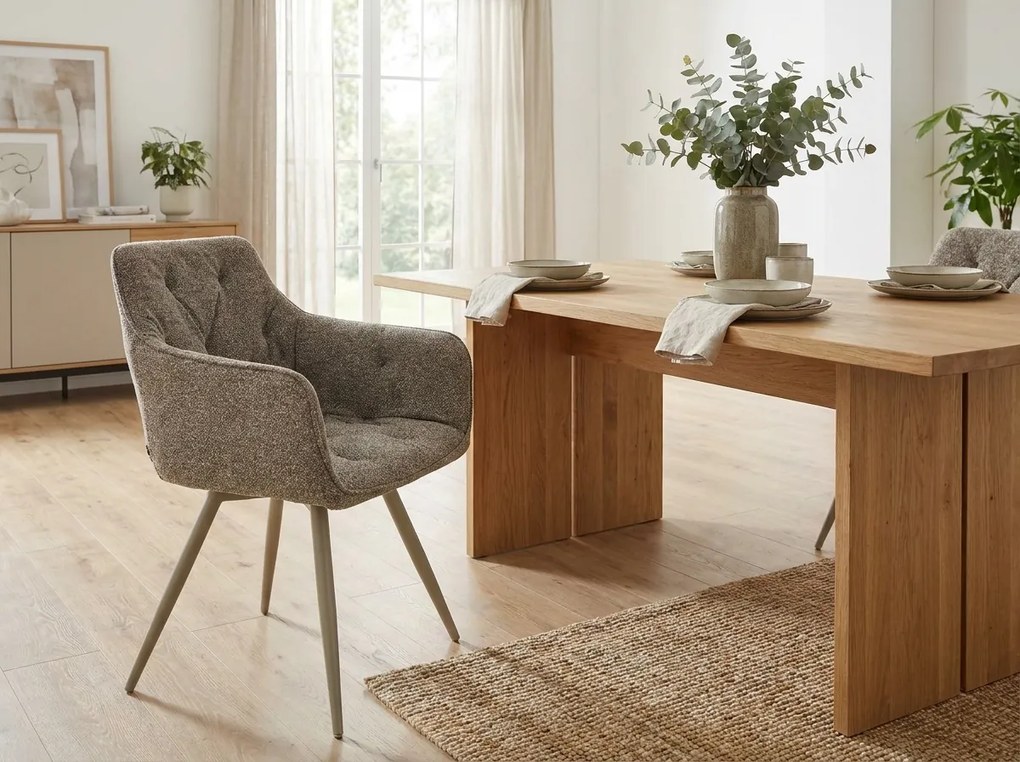Scaun rotativ de dining MORIX, bej inchis/casmir
