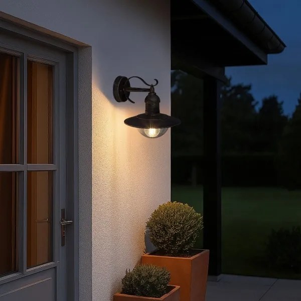 Brilagi - Aplica de perete pentru exterior MOLDE 1xE27/60W/230V IP44 bronz/patină