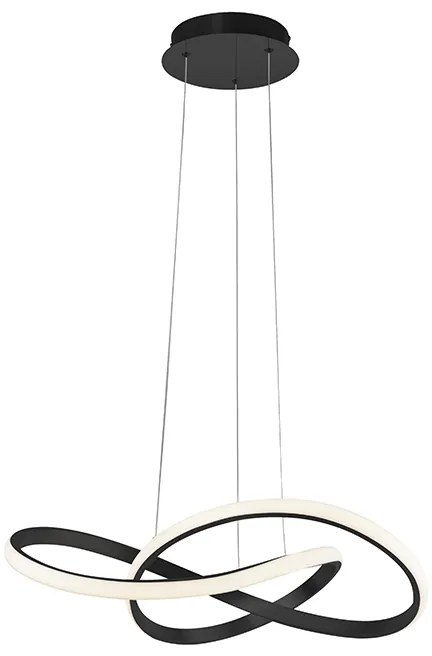 Lampă suspendată neagră 57 cm cu dimmer în 3 trepte incluzând LED - Viola Due