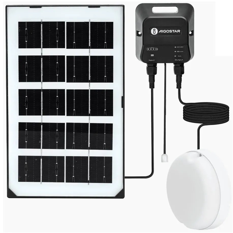 Corp de iluminat LED solar Aigostar LED/35W/12V 3000 mAh 6500K d. 16,8 cm