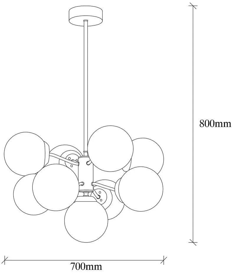 Lustră albă/alămie cu abajur din sticlă ø 70 cm Mudoni – Opviq lights