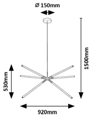 Lustră LED pe cablu Rabalux 72168 NIVARO LED/36W/230V 3000K