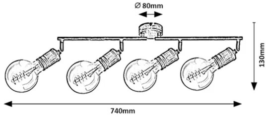Spot FIDEL 4xE27/25W/230V Rabalux 3217