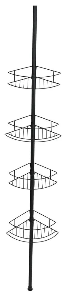 Raft telescopic de colț pentru cabina de duș Wenko Dolcedo, 23 x 31 cm, negru