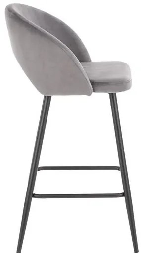 Scaun de bar H96 velvet gri