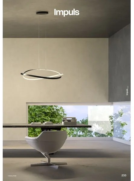 Lustră LED dimabilă suspendată pe cablu IMPULS LED/38W/230V, neagră