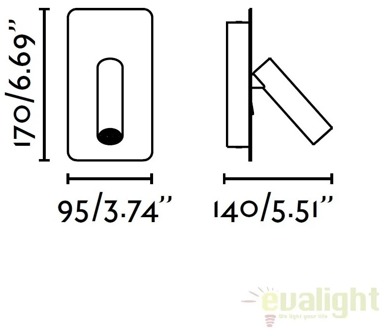 Aplica cu reader LED design modern minimalist SUAU gri 62121