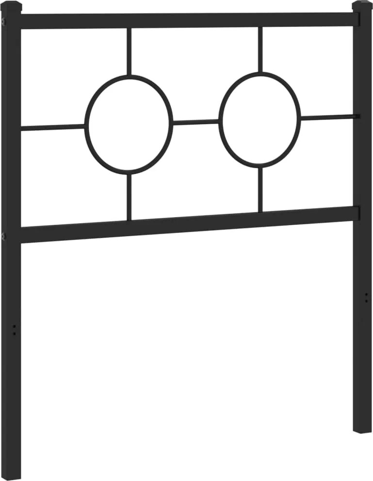 vidaXL Tăblie de pat de schimb metalică, negru, 80 cm