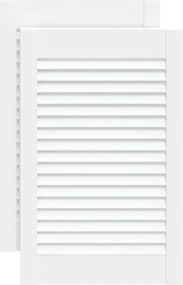 vidaXL Uși dulap design lambriu 2 buc. alb 61,5x39,4 cm lemn masiv pin