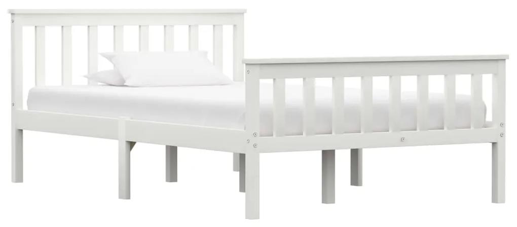283216 vidaXL Cadru de pat, alb, 120 x 200 cm, lemn masiv de pin