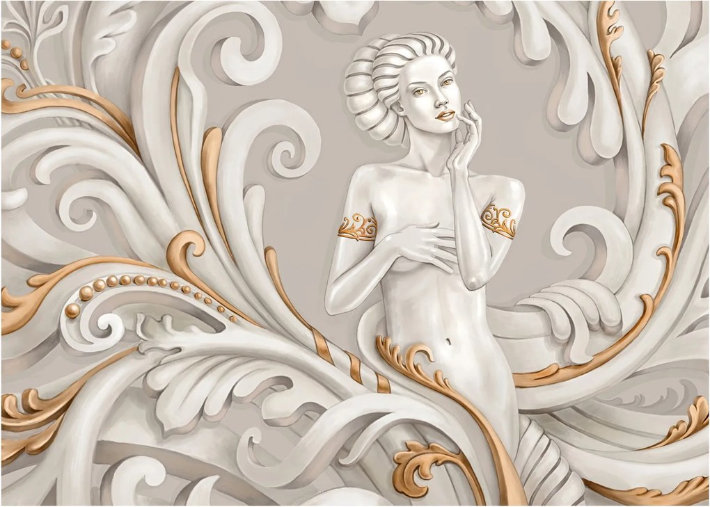 Tablou - Imagine a zeiței într-un fundal ornamental (70x50 cm)