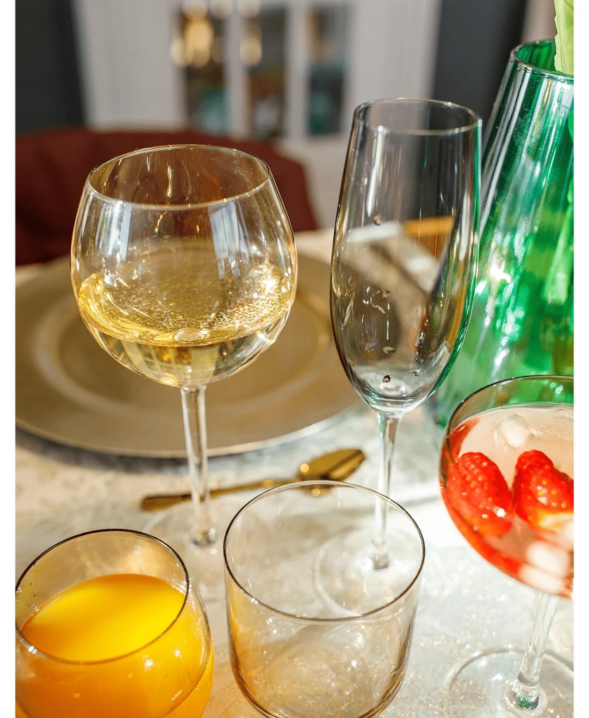 Pahare de şampanie, set de 6, 280 ml, gri deschis fumuriu, LILO TIP 2