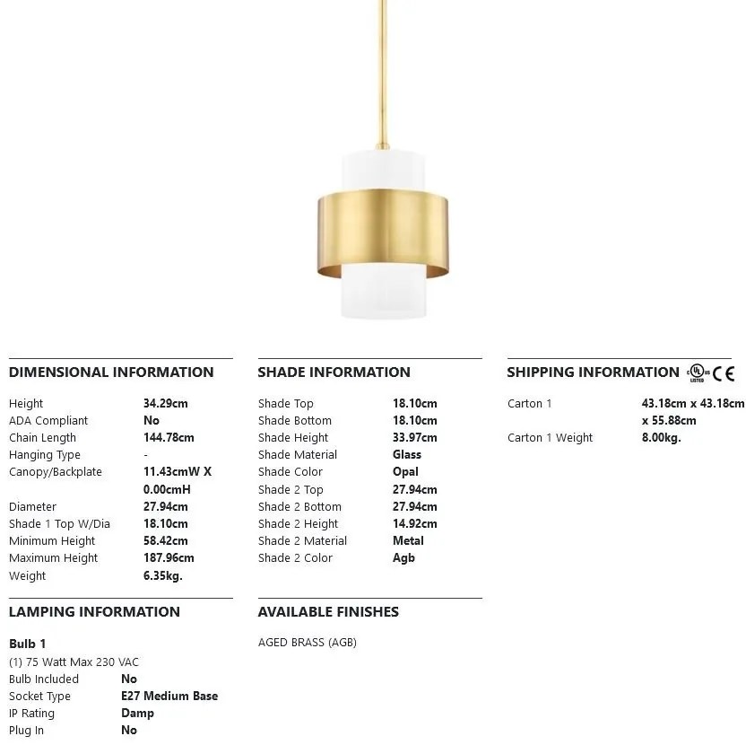 Pendul LUX design minimalist CORINTH small