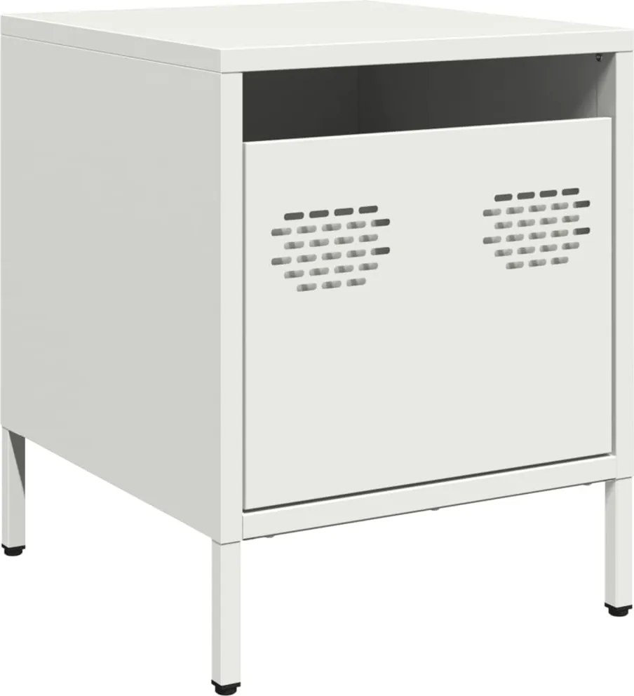 vidaXL Noptieră, alb, 35x39x43,5 cm, oțel