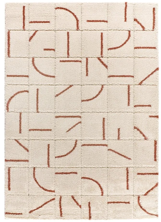 Covor cărămiziu-crem 133x190 cm Brenda – Universal