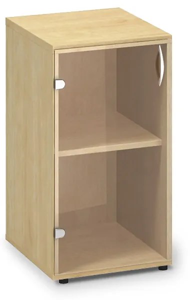 Dulap din sticlă îngustă joasă ProOffice 40 x 45,8 x 73,5 cm, stânga, pară sălbatică