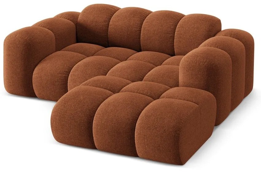 Colțar teracotă cu tapițerie din chenille (cu colț pe partea dreaptă/cu șezlong) Treno – Cosmopolitan Design