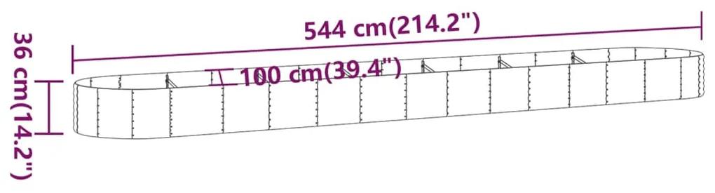 Jardiniera gradina gri 544x100x36 cm otel vopsit electrostatic 1, Gri, 544 x 100 x 36 cm