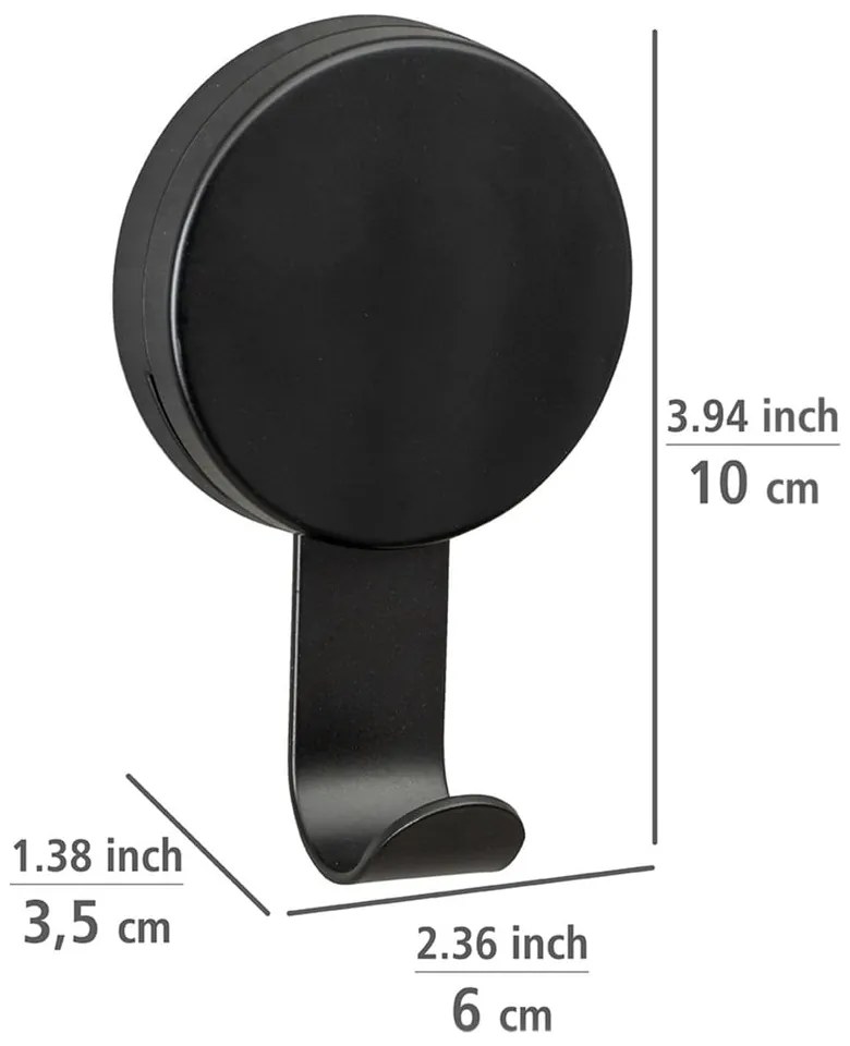 Set 2 cârlige pentru prosoape Wenko Pavia, negru