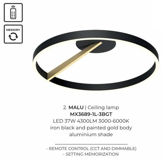 Lustra LED cu telecomanda design minimalist MALU